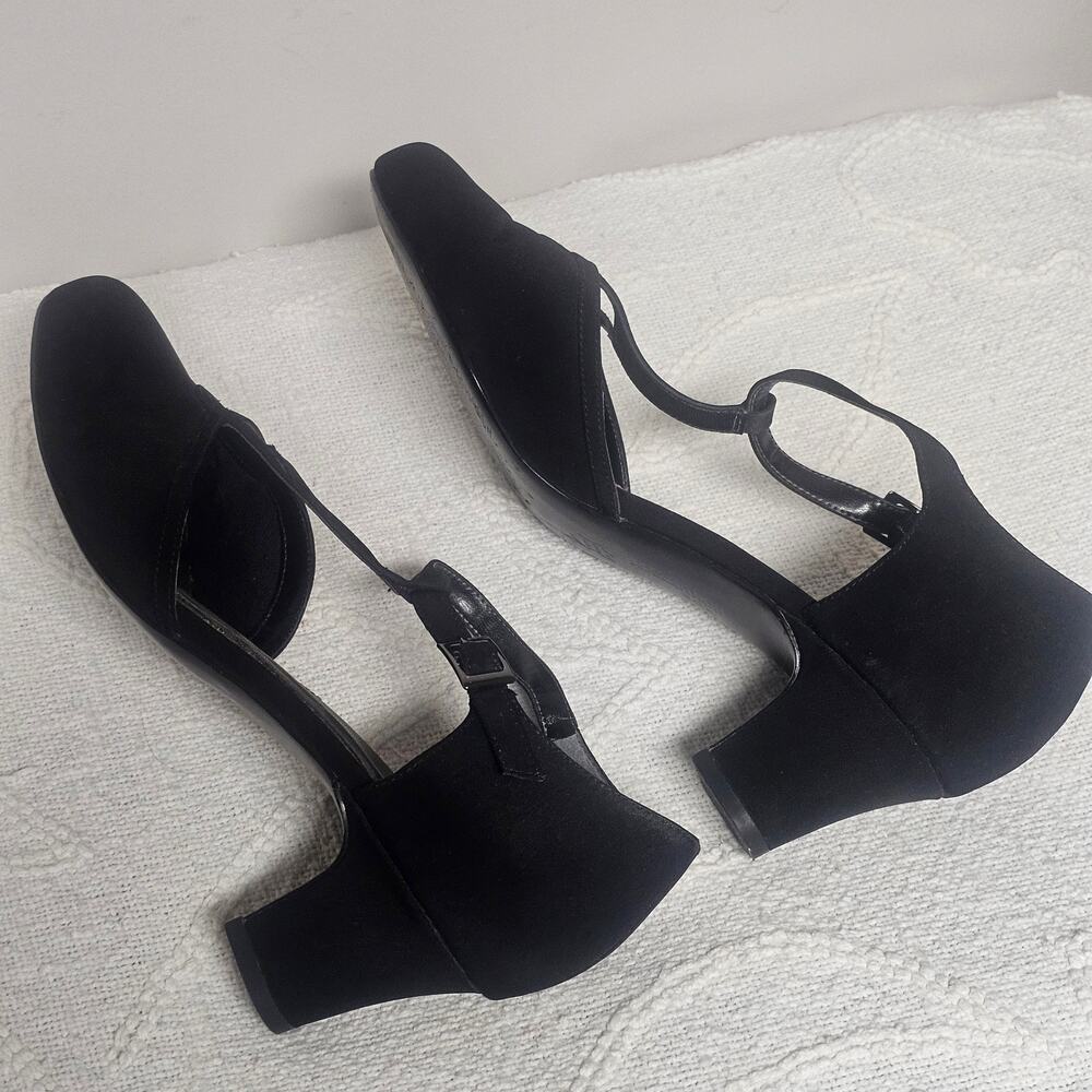 Ros Hommerson Black Heidi Retro Sandal Pin-Up Girl Heel 70s Style Size 10 Womens - Picture 6 of 9